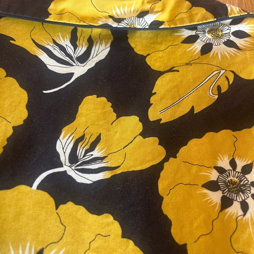 Elevenses Anthropologie Size 14 Yellow and Black Flower jacket - Picture 5 of 9